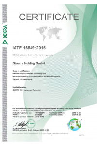 IATF Zertifikat Ginevra Holding GmbH